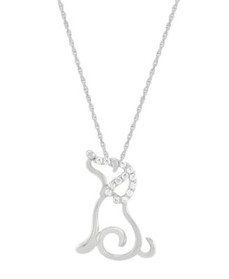 Diamond Pendant Necklace (1/10 ct. t.w.) in Sterling Silver and Rhodium