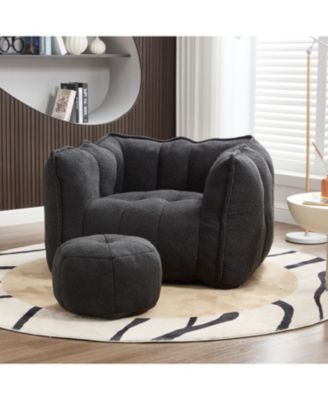 Soft Bean Bag Chair with Footstool