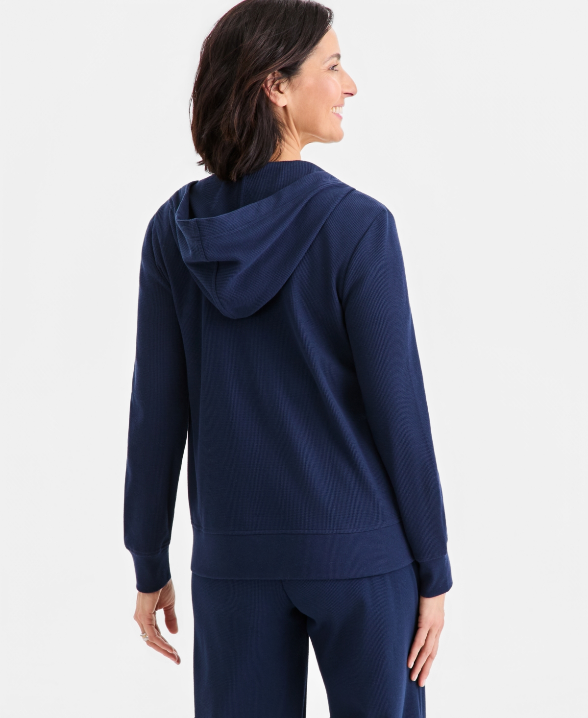 Style & Co Women's Waffle-Knit Full-Zip Hoodie, Macy's Exclusive