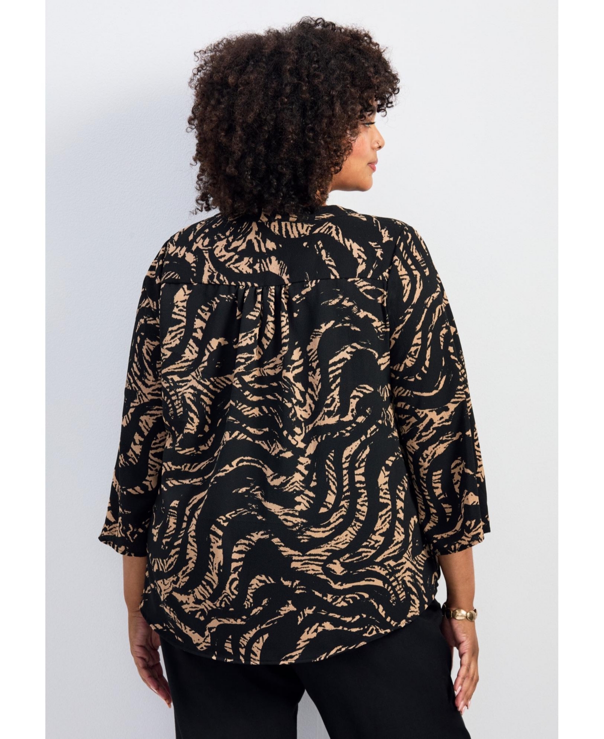 Avenue Women's Plus Size Hailey Zip Front Pintuck Blouse