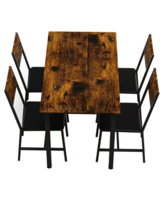 Metal & Wood Dining Set for 4