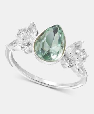 Color Pear-Shape Crystal Ring
