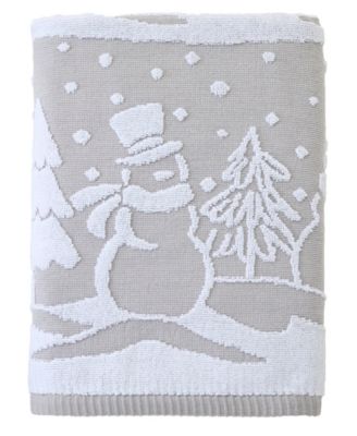 Scenic Snowmen Jacquard Bath Towel, 27" x 50"