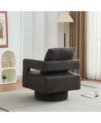 Modern Open-Back Swivel Accent Chair, 360 Rotation