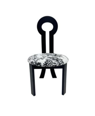  Key-Design Linen Dining Chairs (Set of 2) - Black