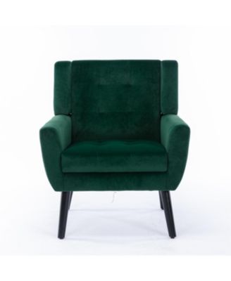 Velvet Accent Chair with Black Legs