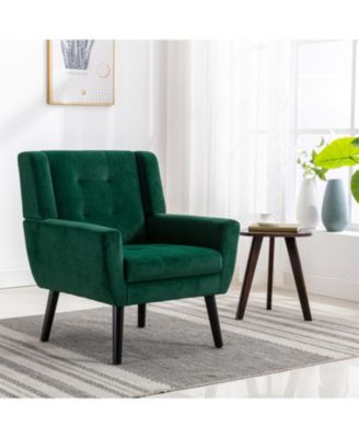 Velvet Accent Chair with Black Legs