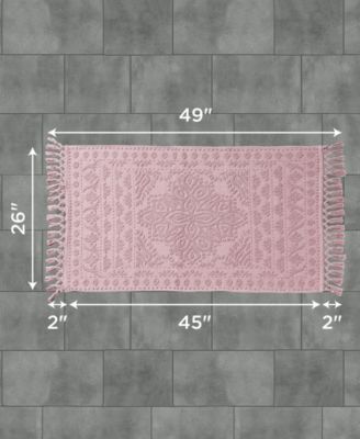 Nellore Fringe Cotton Bath Rug, 26" x 49"