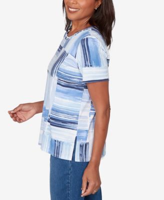 Women's Brushstroke Beaded Neck T-Shirt