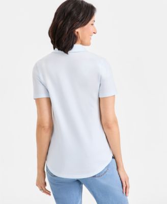 Women's Short-Sleeve Knit Polo Shirt
