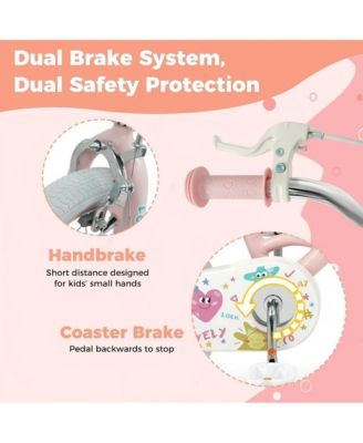 Kids Adjustable Training Bike with Dual Brake and Safety Features