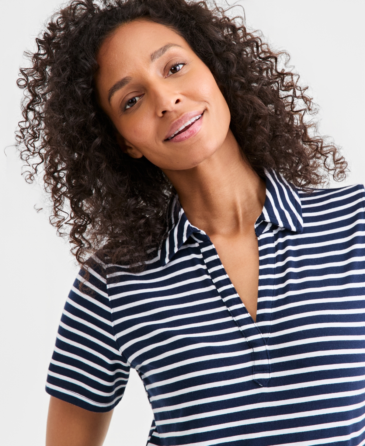 Style & Co Petite Solid Modern Polo Shirt, Macy's Exclusive