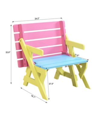 KID'S MULTI-FUNCTIONAL ARM CHAIR, TABLE+ 2 BENCHES (All-in-one)