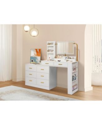 Streamdale White 8-Drawer Dresser - Bedroom Storage