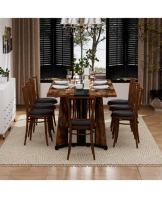 70.9" Rectangular Dining Table - Seats 8 Rustic Brown