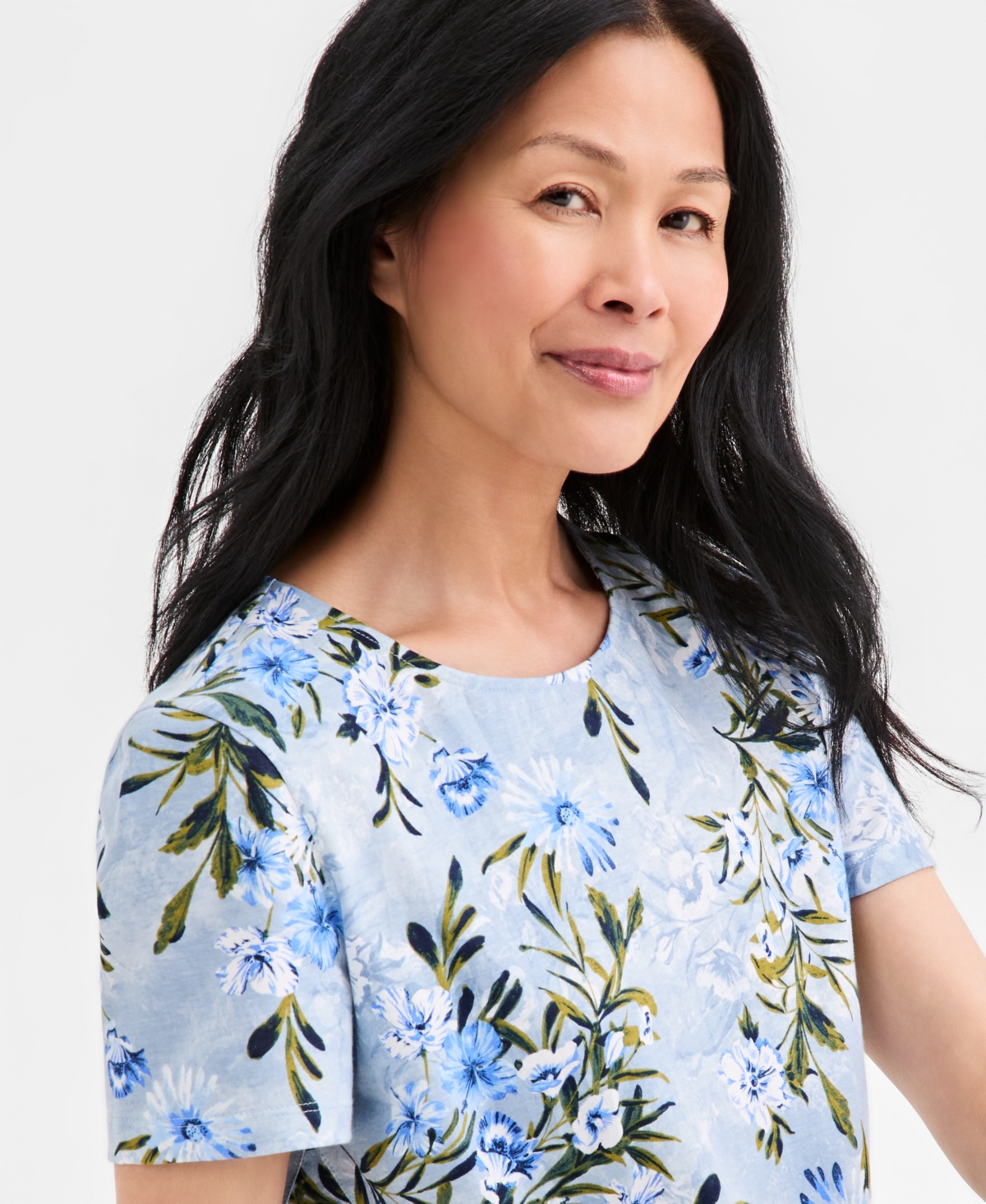 Style & Co Women's Printed Short-Sleeve T-Shirt Dress, Macy's Exclusive