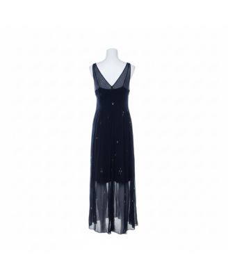Women's Navy Blue Chiffon Sleeveless Cassidy Maxi Dress