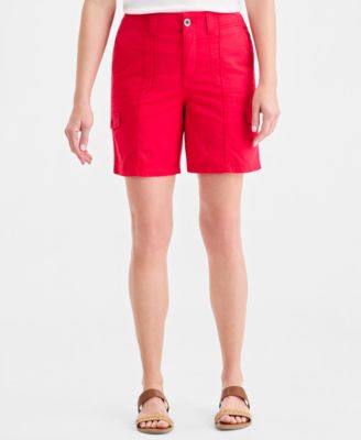 Women's Mid-Rise Comfort-Waist Cargo Shorts