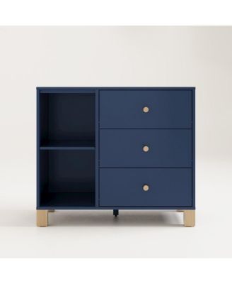 California 3 Drawer Combo Dresser - Midnight Blue with Driftwood