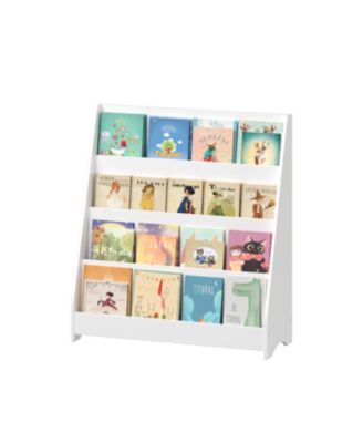 4-Tier Kids Bookshelf, Toddler Book Display Shelves, Helps Keep Bedrooms, Playrooms, and Classrooms Organized,White