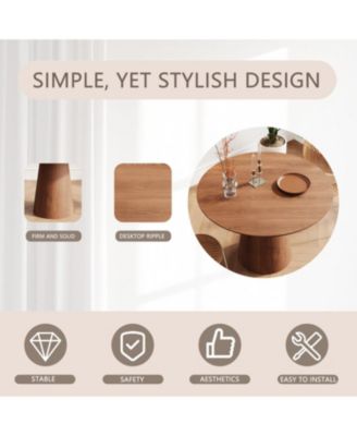 43" Round Wood Dining Table