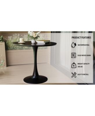 31.5" Black Round Tulip Dining Table