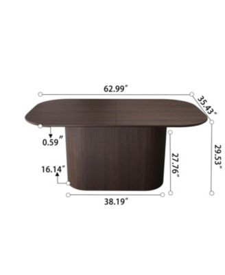 63" Brown MDF Dining Table (4-8 Person)