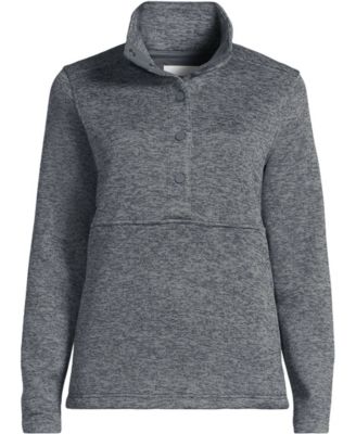 Women's Sweater Fleece Snap Neck Pullover Jacket