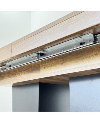 Extendable Dining Table, 4-10 People, Black Pedestal Base