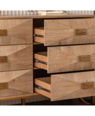 Light Wood 6-Drawer Dresser/TV Stand