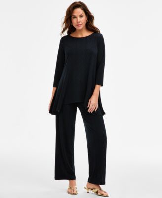 Women's Printed 3/4-Sleeve Swing Knit Top