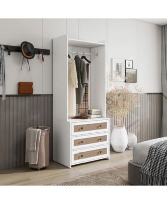 Streamdale Rattan Wardrobe with 3 Drawers