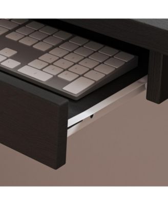 Streamdale L-Shaped Corner Desk with LED, USB, Keyboard Tray - Black