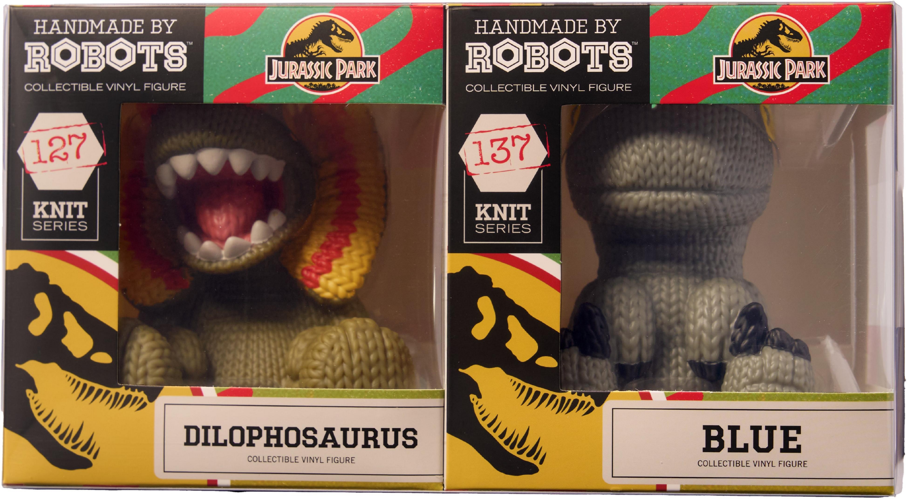 Handmade by Robots Jurassic Park Blue and Dilophosaurus Collectible 2-Pack Vinyl Figure