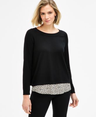 Women's Two-fer Split-Back Sweater