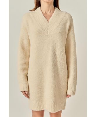 Women's V Neck Knit Dress