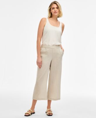 Women's Crinkled Cropped Pull-On Pants