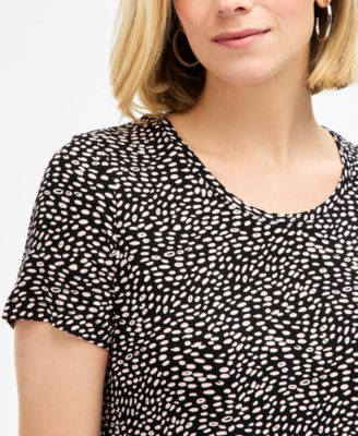 Women's Printed 3/4 Sleeve V-Neck Knit Top