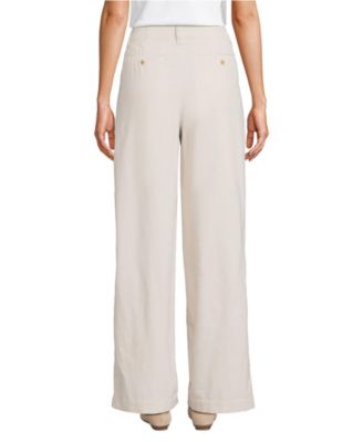 Women's Corduroy High Rise Wide Leg Top Stitch Trousers