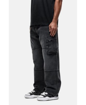 Women's Vintage Wash Cargo Baggy Denim Jeans