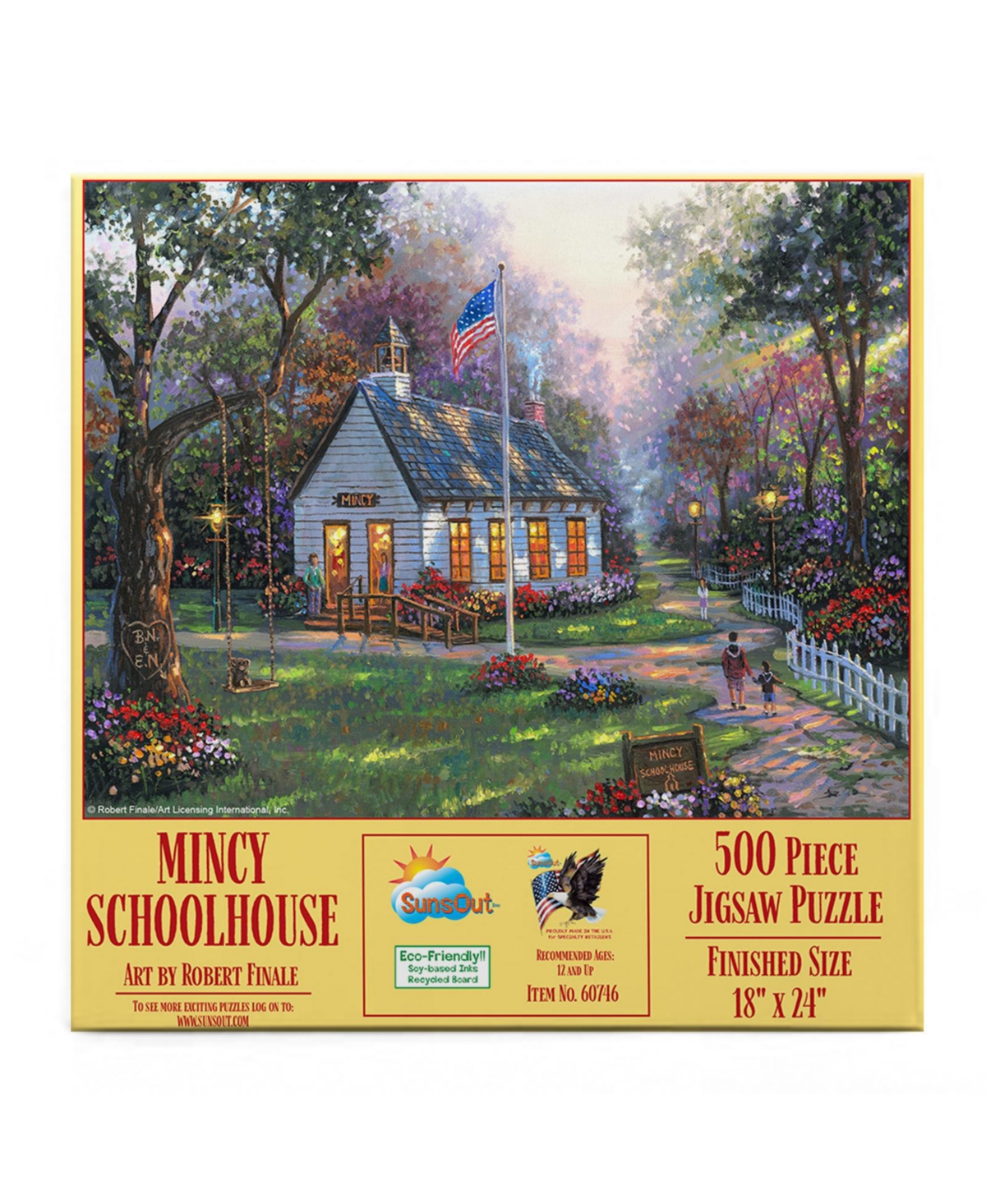 SunsOut Mincy Schoolhouse 500 piece Jigsaw Puzzle for Adults