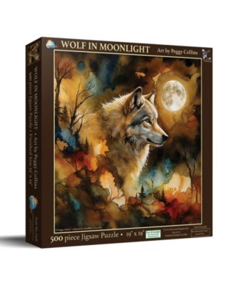 Wolf in Moonlight 500 piece Jigsaw Puzzle for Adults