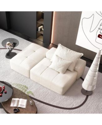 Modern Chenille Modular Sectional Sofa with Pillows