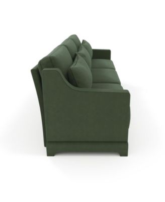 Chenille 3-Seater Sofa w/ Lumbar Pillow - Green