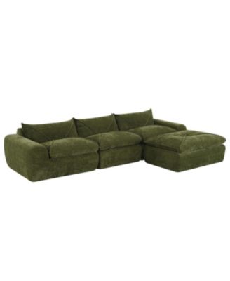 116" Fully Compressed Sofa, High Density Foam, No Assembly, Chenille