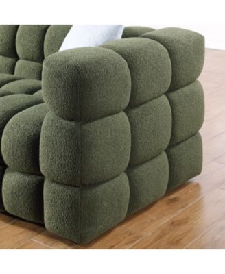 Olive Green Boucle 2-Seater Sofa