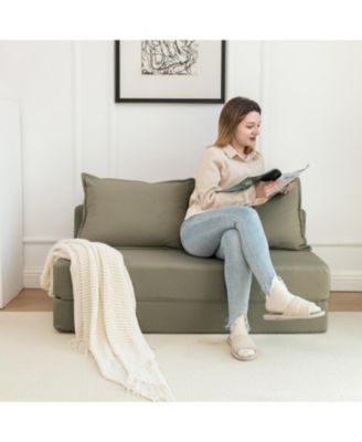 Foldable Sofa Bed Sleeper Lounge Chair with Pillow, Twin