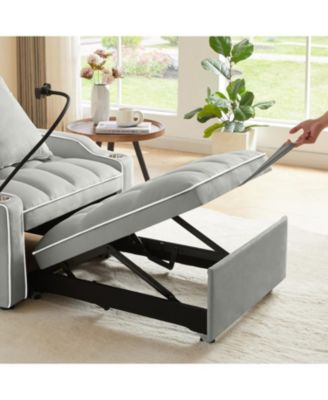 + 3-in-1 + Fabric (Grey) + Convertible Sleeper + Sofa Bed