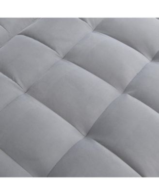 Velvet Loveseat Futon Sofa Bed with Reclining Backrest & Pillows