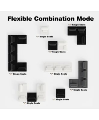 Oversized Boucle Modular Sectional Sofa, Convertible Couch Set